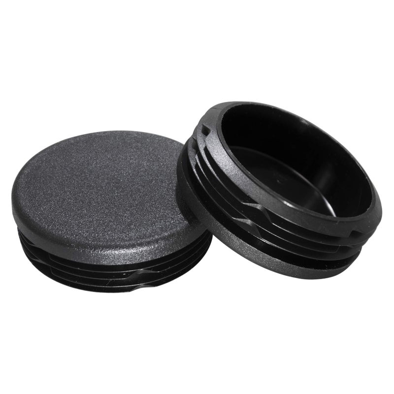 Prescott Plastics 2 1/2â€ (63.5mm) Outer Diameter Ribbed Plastic Hole Plugs, Round Black Metal Tubing End Caps, Strong Furniture Leg Inserts, Impact & Weather Resistant, Made in The USA - 20 Pack - Image 1